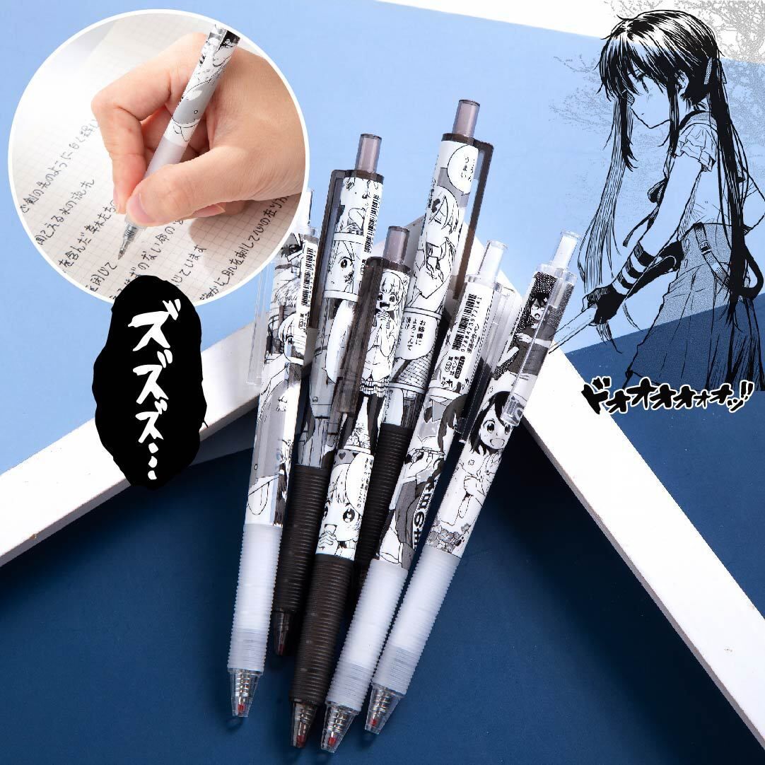 2141新品漫画姐姐按动中性笔限定款ins网红日系卡通动漫0.5mm黑笔