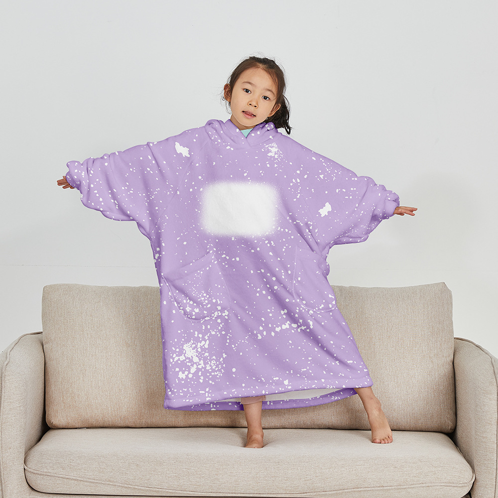 Sublimation Loose Home Wear Double Pocket Children Tie Dye 21 Colors 300G Flannel Lazy Clothes Long