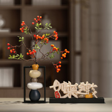 新中式玄关客厅创意招财时来运转花瓶摆件电视柜办公室高级感装饰