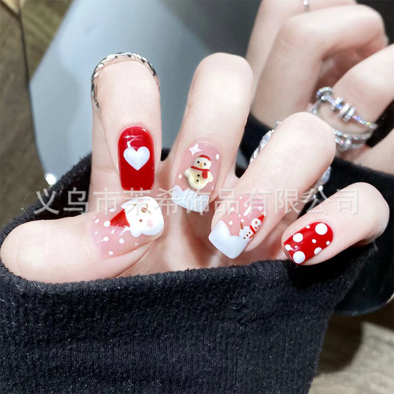 New Nail Beauty Cartoon Christmas Resin Collection Cute Gift Packaging Ice Man Santa Claus Decorations