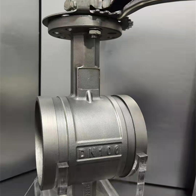 手柄全不锈钢沟槽蝶阀 手动d81x-16p涡轮消防304卡箍蝶阀厂家直销