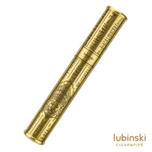 鲁宾斯基雪茄管 埃及雕刻纹黄铜单支装便携雪茄管 LUBINSKI雪茄管