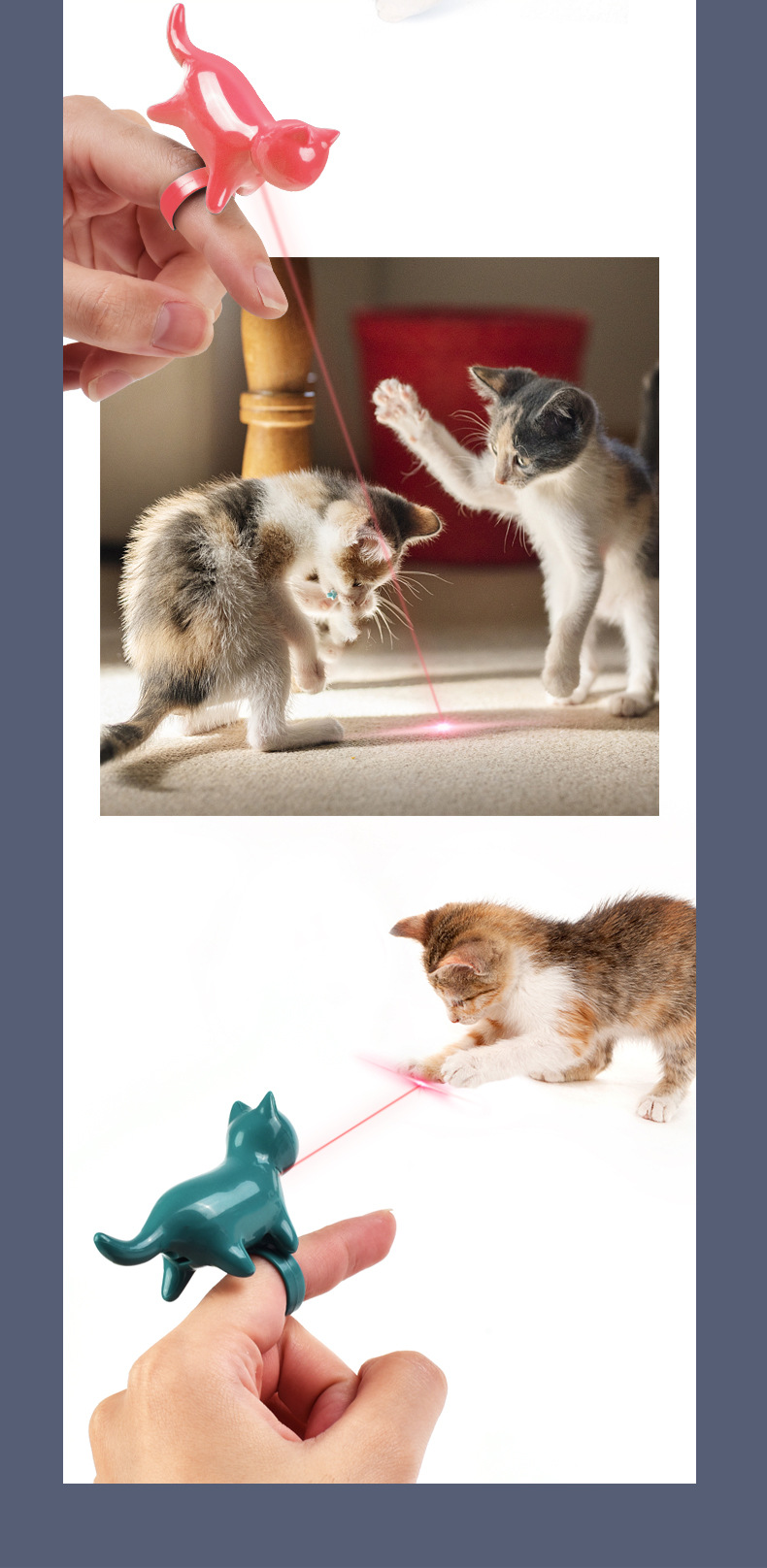 逗猫手指灯宠物用品亚马逊逗猫解闷玩具红外线逗猫棒宠物互动玩具