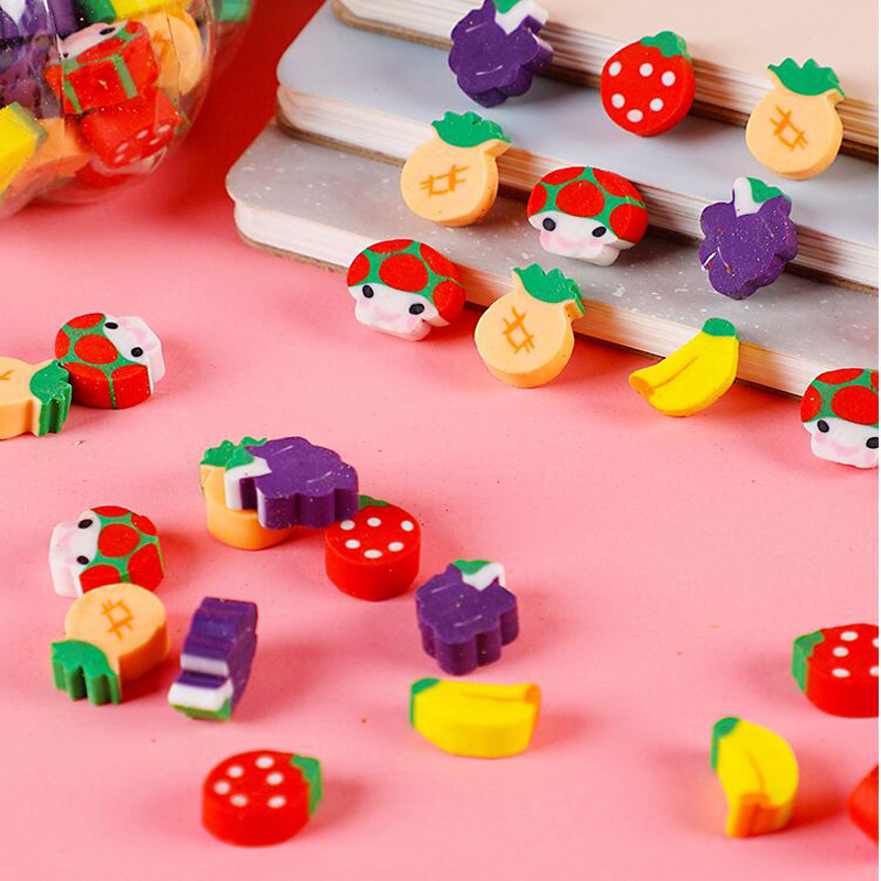 创意学生文具用品奖品批发可爱水果橡皮擦 卡通玩具橡皮混批