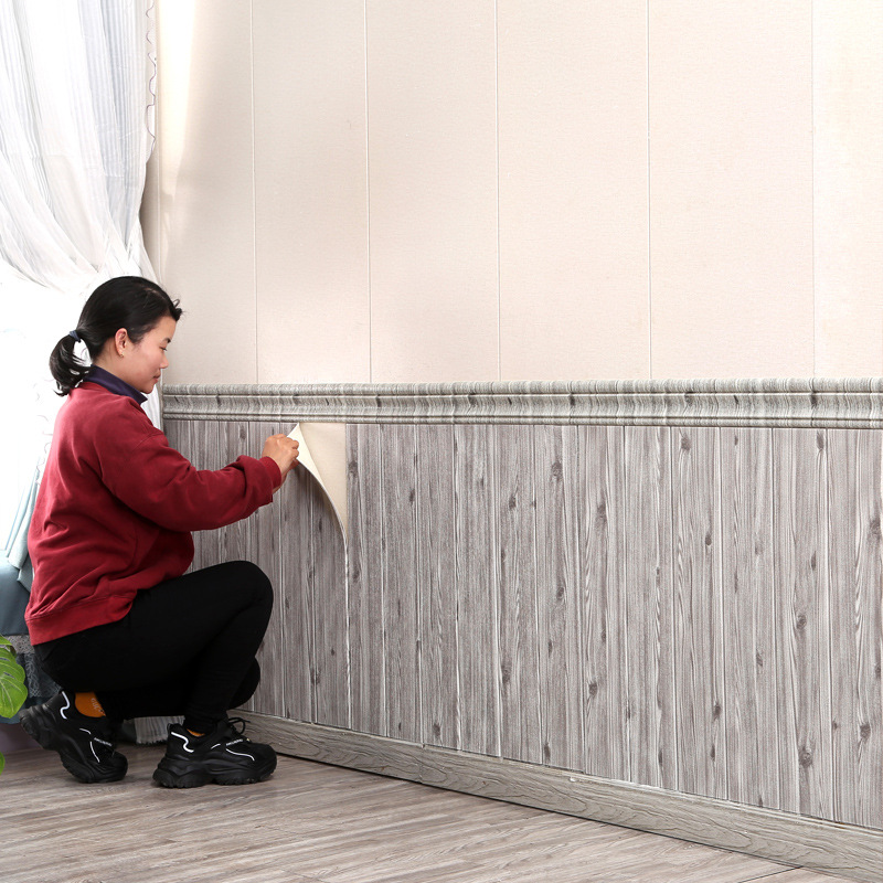 自粘墙纸3立体墙贴饭店墙围子墙裙护墙板装饰防水防潮墙围贴纸批