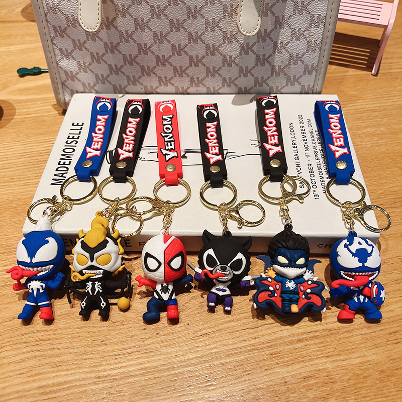 Cross-Border Venom Doll Keychain Marvel Cartoon Spider-Man Car Key Chain Backpack Pendant Stall Small Goods