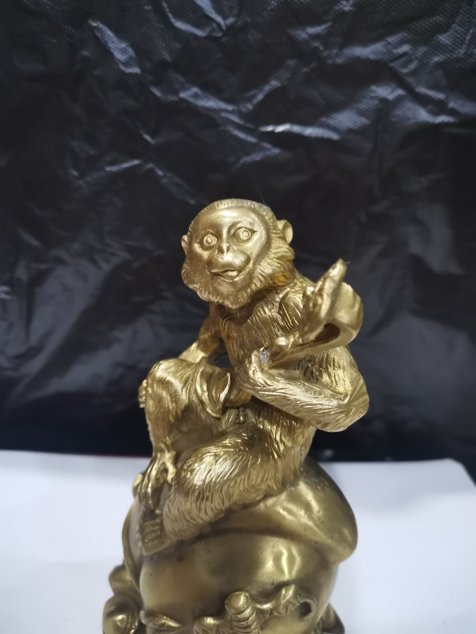纯铜如意铜猴 生肖铜猴寿桃猴 铜福猴