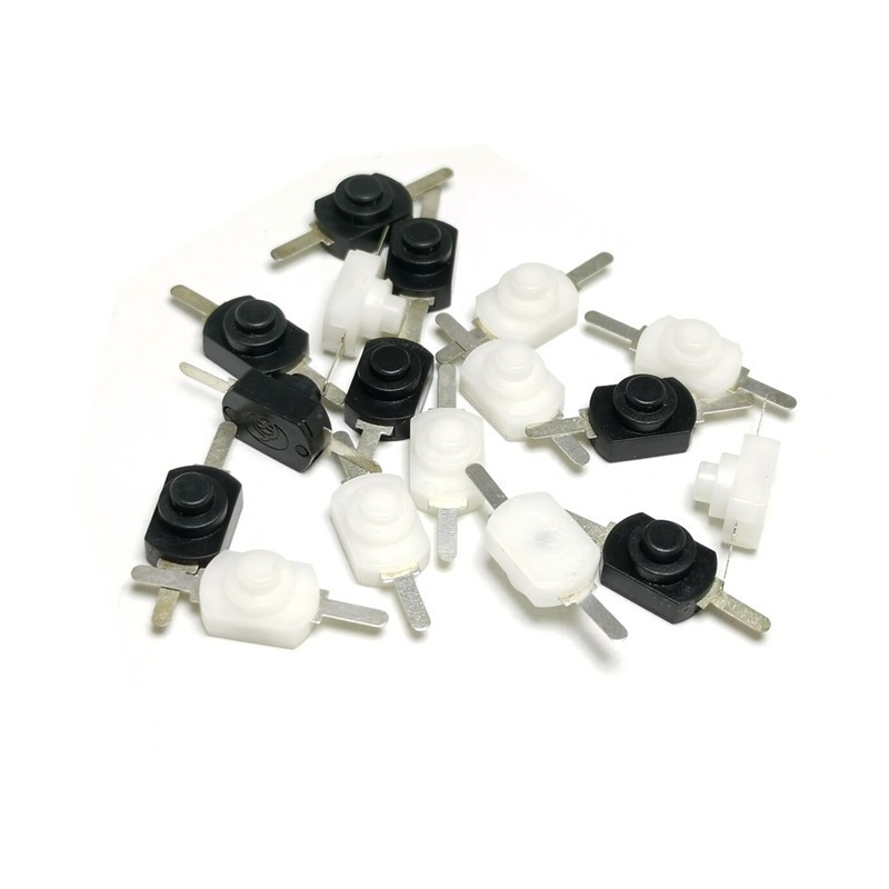 1208yd 黑白色 小号 手电筒开关2脚 黑色按钮 开关手电筒控制开关