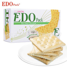 批发韩国原装进口EDO pack苏打饼干薄饼脆饼休闲零食141g18盒一箱