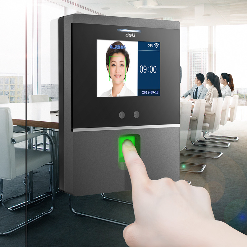 得力14050c人脸指纹考勤机员工打卡上班指纹机云考勤机支持wifi