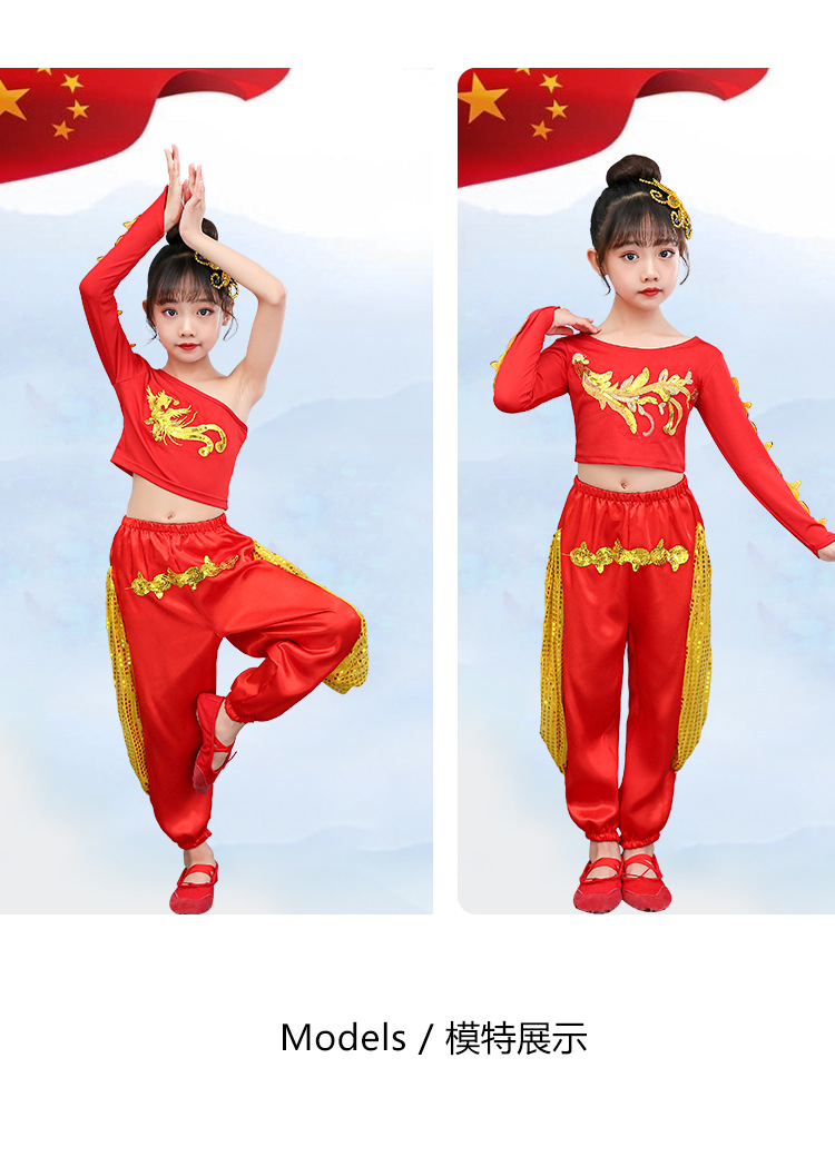 少年志舞蹈服装中国民族舞台衣服中小学生扇子古典舞儿童演出服饰