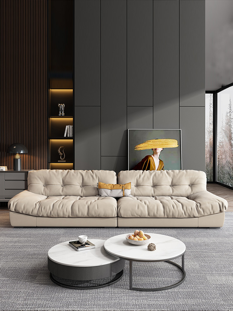 baxter羽绒沙发云朵网红款直排意式极简小户型磨砂科技布懒人沙发