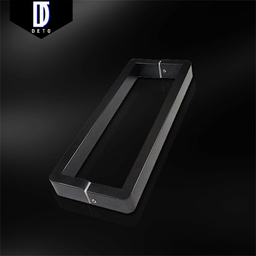 厂家直售 玻璃门黑漆大拉手304不锈钢浴室门方管拉手淋浴房门把手