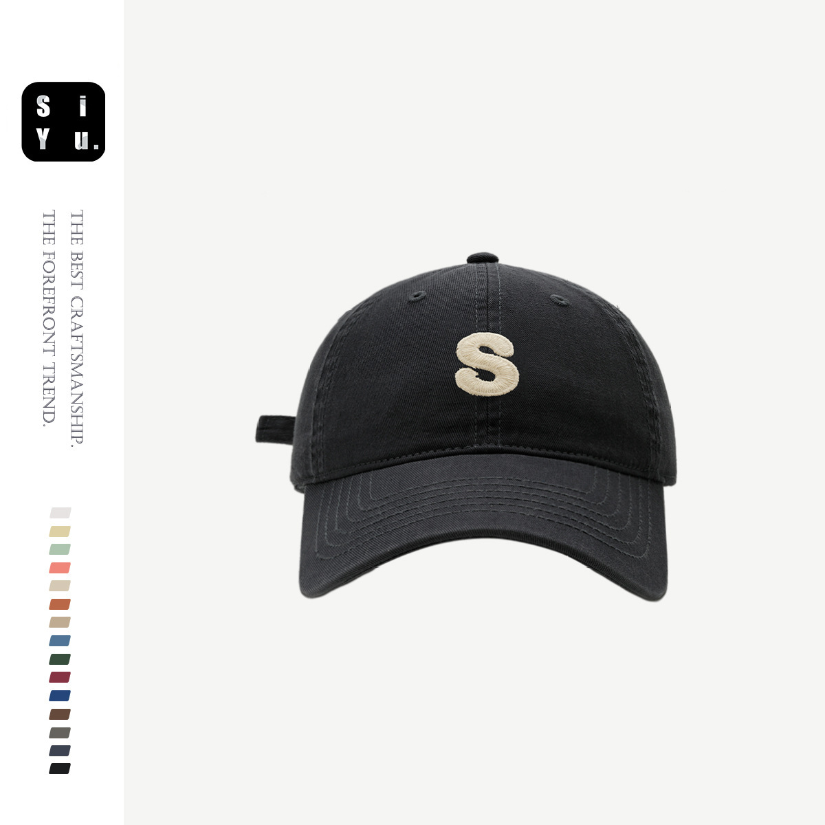 High Quality S Letter Soft Top Cotton Baseball Cap Male Korean Ins Face-Showing Little Wild Four Seasons Japanese Style Peaked Cap Female