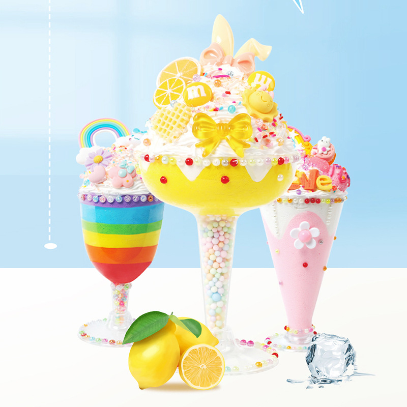 Children's Handmade DIY Cream Glue Ice Cream Cup Material Package Simulation Dessert Super Light Brickearth Educational Toys