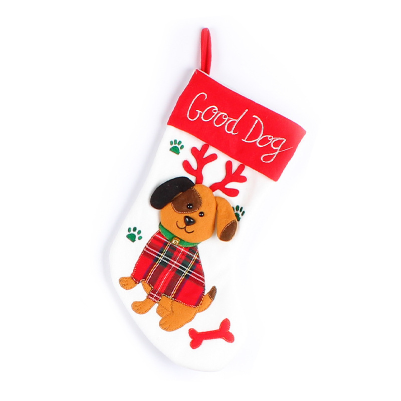 2022 Cute Dogs and Cats Christmas Stockings Cartoon Christmas Stockings Pendant Christmas Tree Bag Decorative Socks