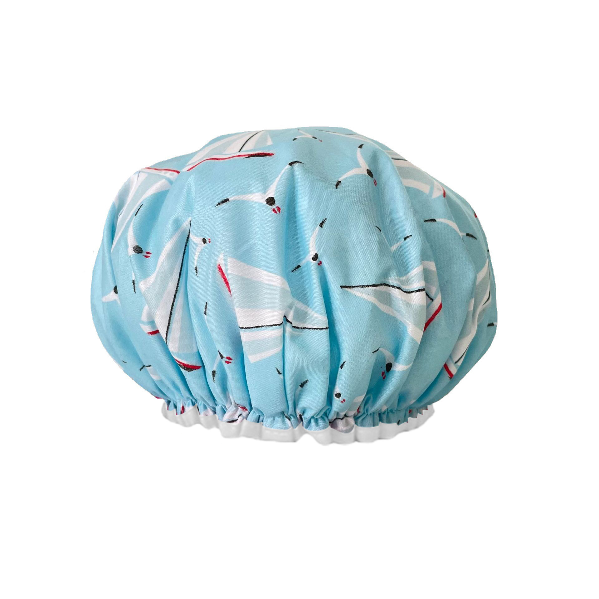 Double-Layer Waterproof Shower Cap Women's Printed Toupee Cartoon Cute Bath Hair Mask Shower Cap Fashion Double-Layer Shower Cap