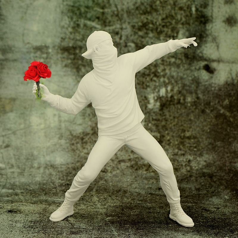 跨境艺术装饰摆件家居时尚创意小摆件班克西抛花男孩礼品摆件