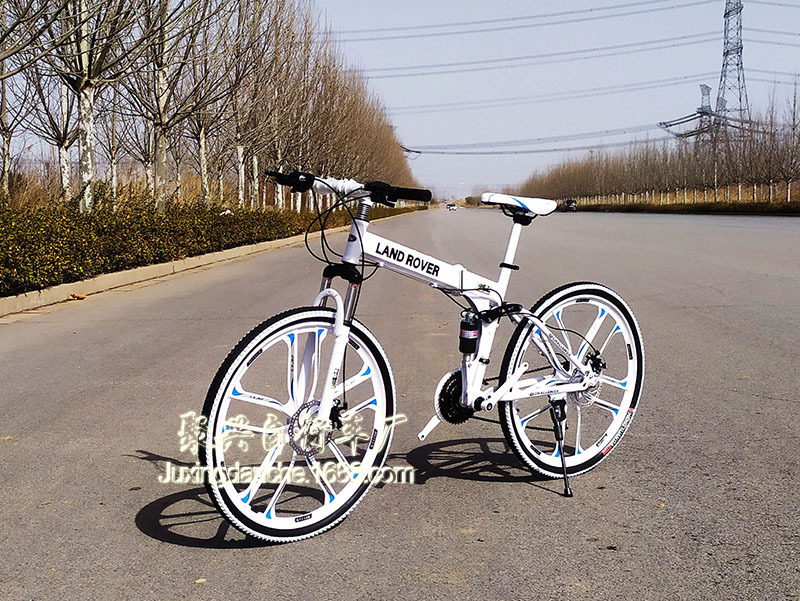 路虎折叠26寸21速架型双碟刹变速减震山地自行车男女式学生单车