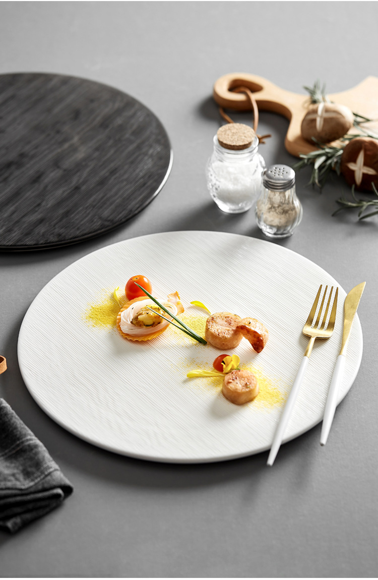 西餐牛排平盘大盘子商用陶瓷甜品台装饰摆盘酒店用品厨房摆台餐具