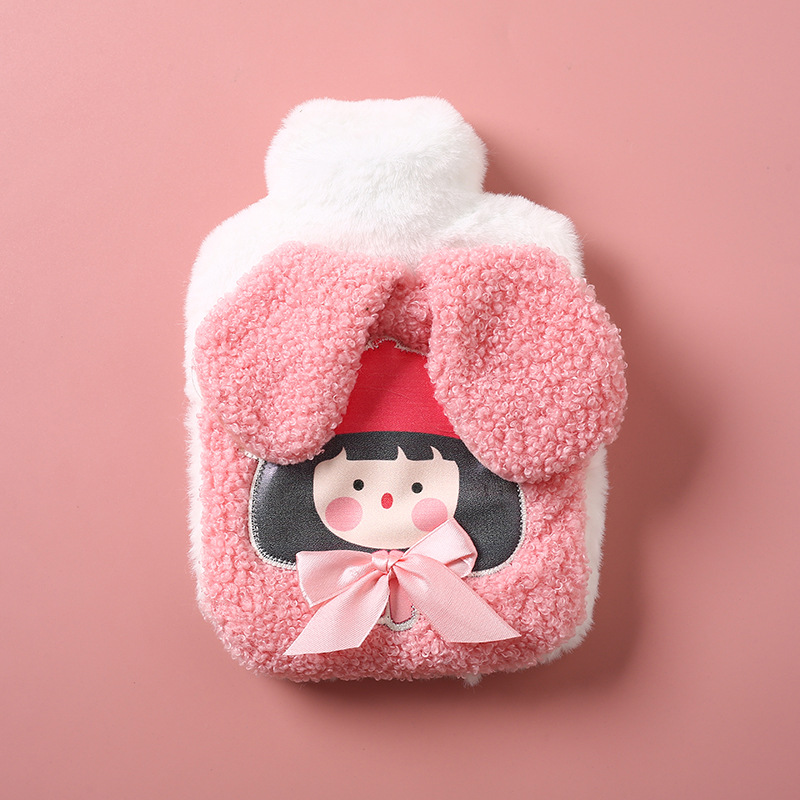 Wholesale Embroidery Cloth Cover Hand Warmer Irrigation Hand Warmer PVC Liner Cute Cartoon Mini Hot Water Injection Bag