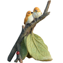 可爱树枝小鸟摆件动物创意树叶盆景花盆家居装饰品礼物情人节