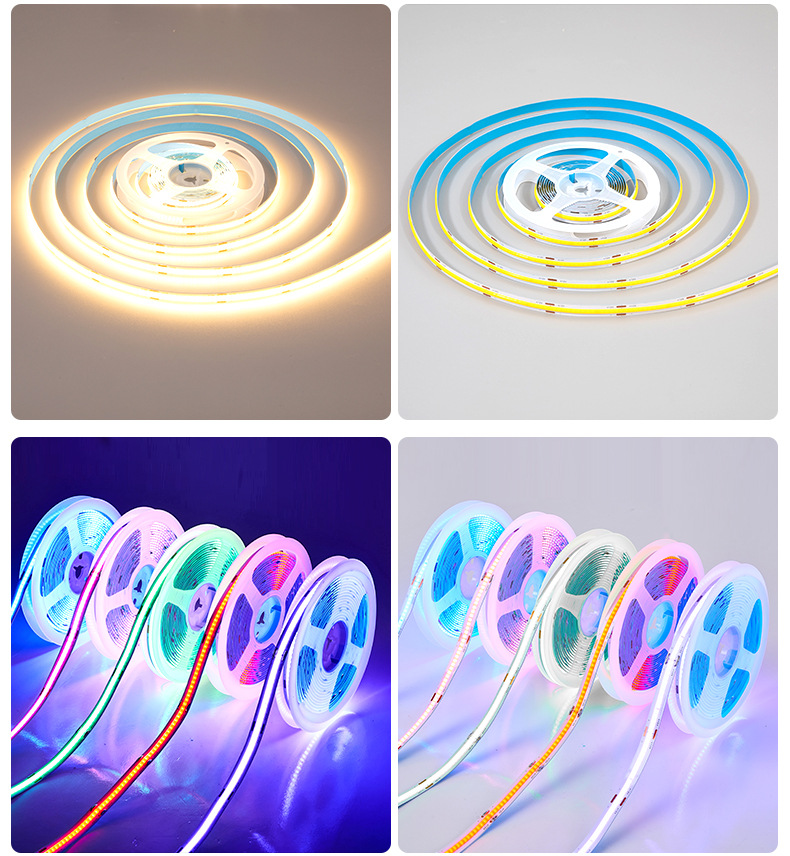 低压led灯带cob柜台灯带12v24v220v家用客厅背景墙灯带背胶软灯条