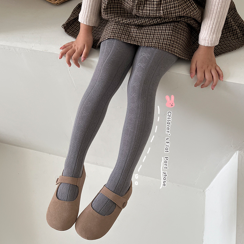 2024 girls‘ leggings spring and autumn thin inner match outer wear sweet children pattern princess solid color legging pantyhose