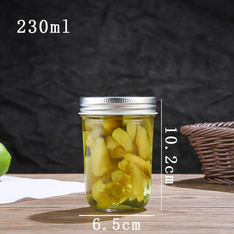 Caviar Glass Bottle Sealed Jar Jam Jar Glass a Bottle of Honey Cans Bird's Nest Storage Bottle Wholesale