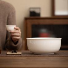 白瓷羊脂玉茶洗大号陶瓷洗笔缸家用杯洗水洗茶具茶道零配件茶渣缸