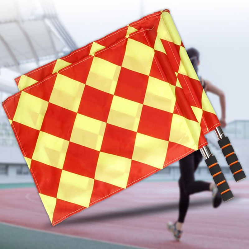 硕俊足球比赛巡边旗边裁旗足球裁判旗信号旗手旗足球训练裁判装备