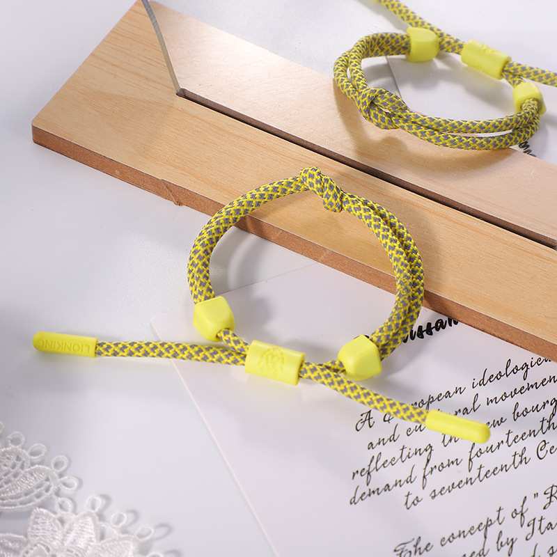 lionking绳节 全息反光绳节小狮子手链时尚编织鞋带反光手环批发