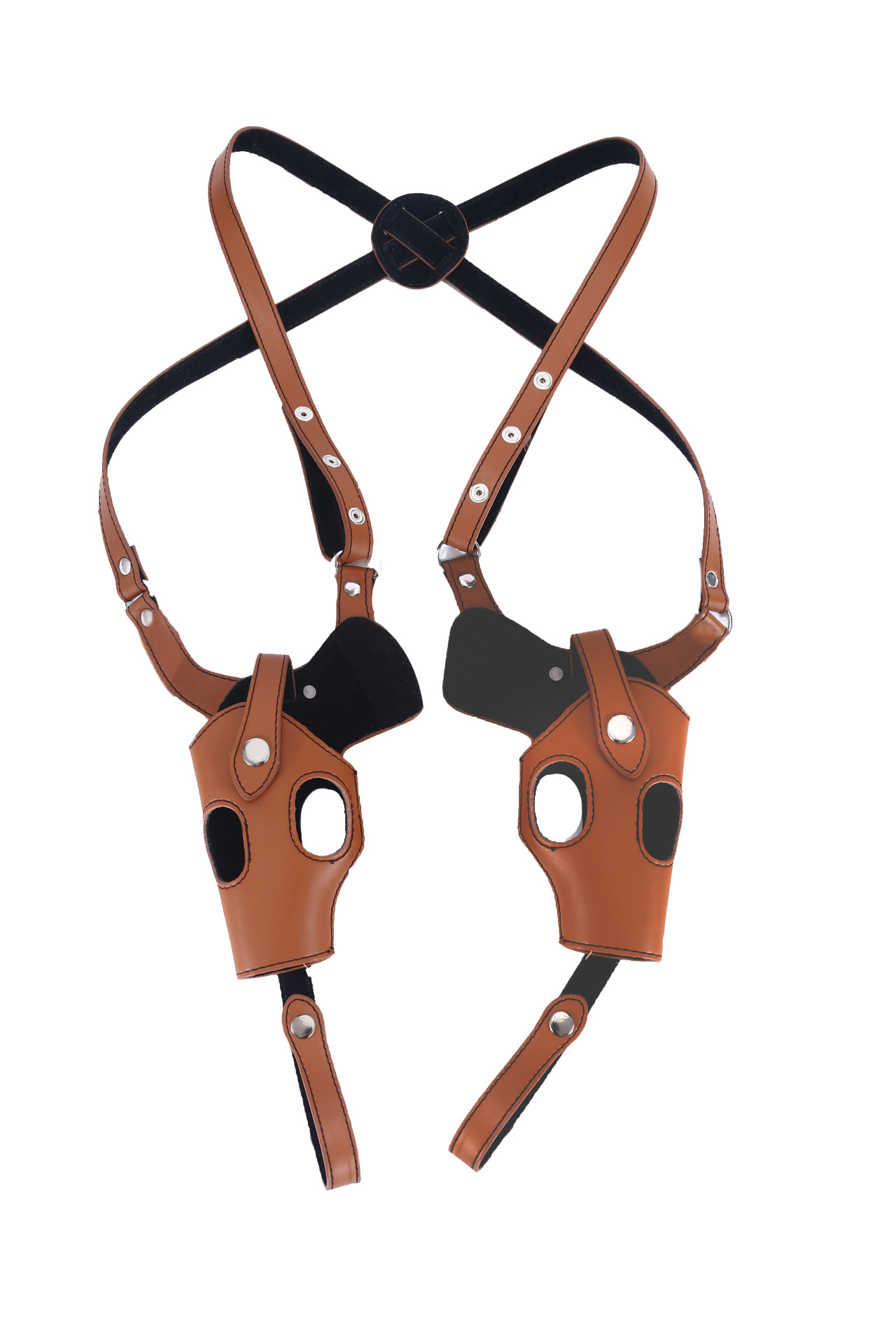 92式牛皮腋下弹夹套战术特工快拔西装套双肩跨境隐形腰部枪套