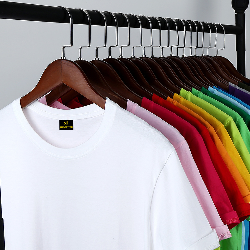 short sleeve round neck combed cotton t-shirt business attire group clothes 180g cotton cultural shirt printing advertising shirt special shot