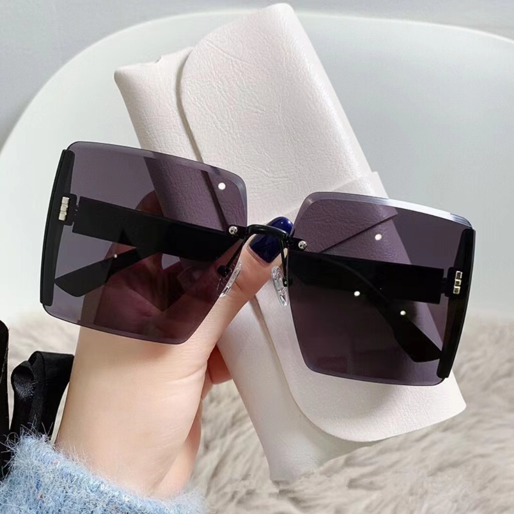 2023 Best-Seller on Douyin Square Frame Fashion Sunglasses Women's UV Protection Special Frameless Fashion Sunglasses Wholesale