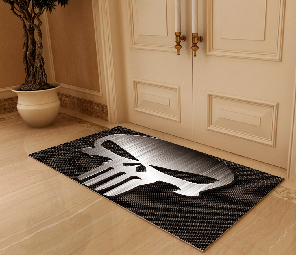 Cross-Border Foreign Trade Floor Mat Kitchen Door Mat Skull Printed Foot Mat Household Toilet Absorbent Mat Wholesale