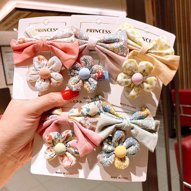 Korean Children's Bow Cute Hairpin Little Girl Shredded Hair Bangs Clip Baby Does Not Hurt Hair Princess Clip Hairware