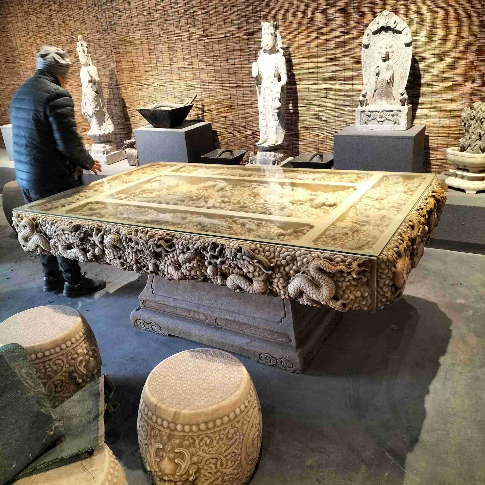 曲阳雕刻仿古花盆