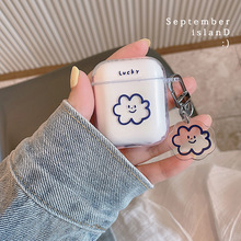 ins可爱笑脸小花Air Pods pro保护套2代3代透明软壳蓝牙耳机套壳