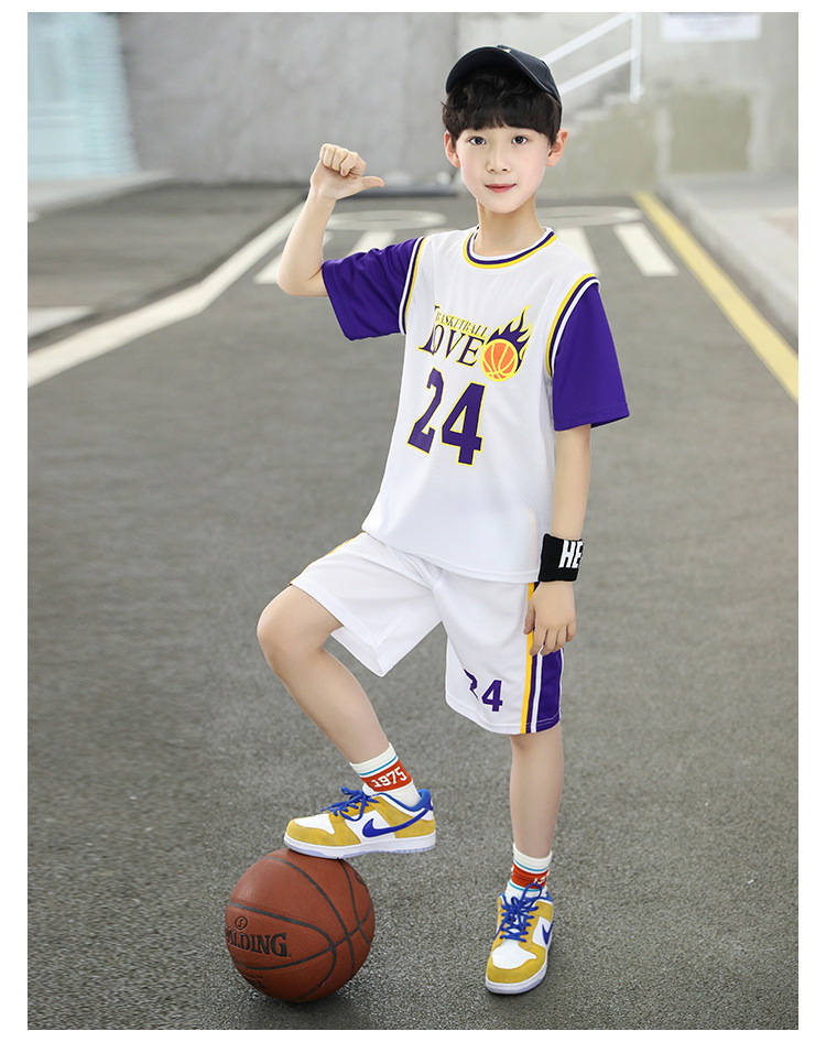 2021新款男童夏装儿童运动服套装中大童洋气短袖运动童装篮球服潮