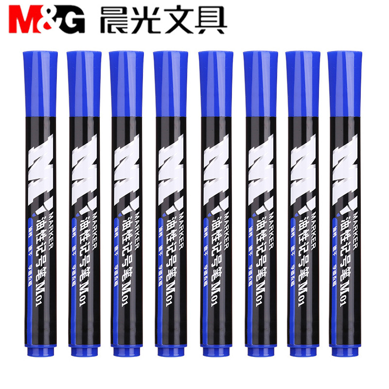 Chenguang Oily Marking Pen Quick-Drying Thick Head Hook Line Pen Logistics Express Marker Single Head Marker Pen Apmy2204