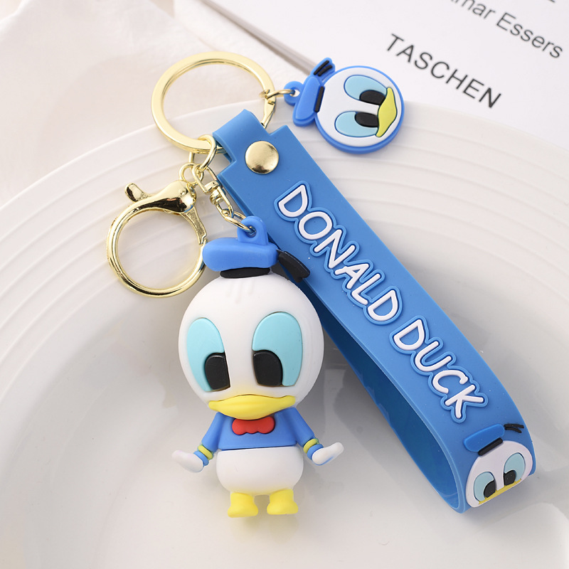 New Mickey Minnie Internet Celebrity Pendant Silicone Stitch Keychain Doll Couple Cartoon Key Button Wholesale