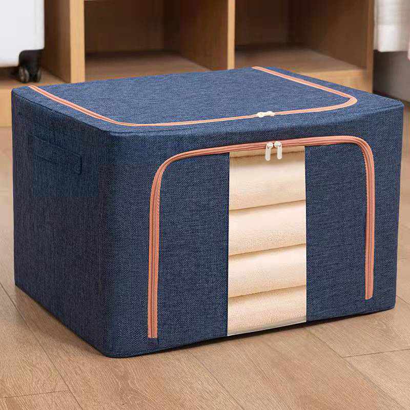 Cotton and Linen Cloth Storage Box Waterproof Moisture-Proof Clothes Quilt Sorting Box for Collection Foldable Wardrobe Storage Box Wholesale