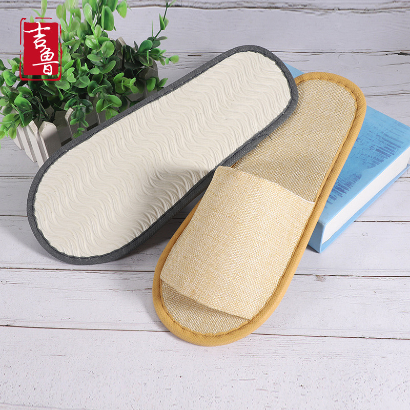 Disposable Linen Slippers Hotel Hotel Homestay Beauty Salon Home Hospitality Half Pack All-Inclusive Printable Logo