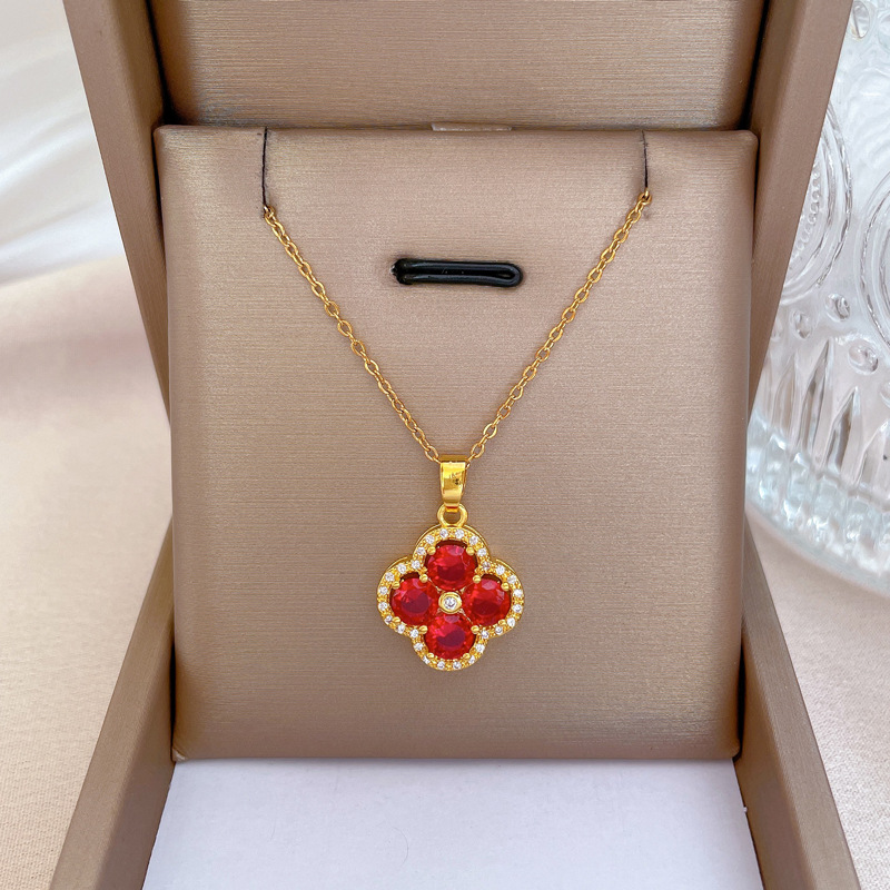 [Titanium Steel] Personalized Niche Design Net Red Temperament Color-Preserving Gold Pendant Necklace Female Ins Simple Necklace