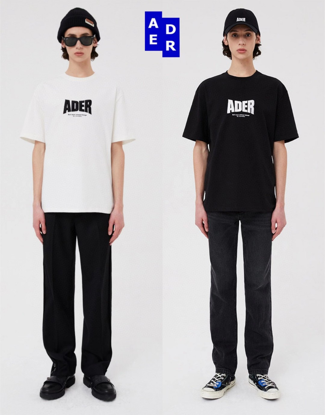 2022夏季新款韩版ader字母刺绣情侣款半袖 休闲宽松男女短袖t恤