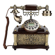 新款欧式实木复古电话机创意美式家用电话时尚古典仿古电话机座机