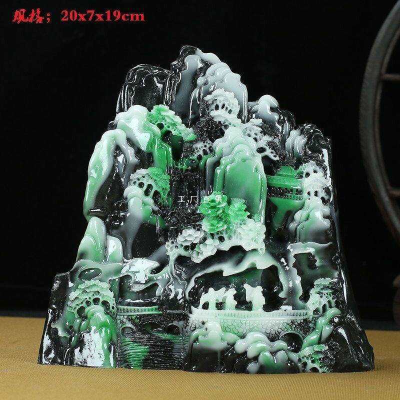寿山石雕仿独山玉摆件财运亨通玄关摆件观赏小摆件工艺品-阿里巴巴