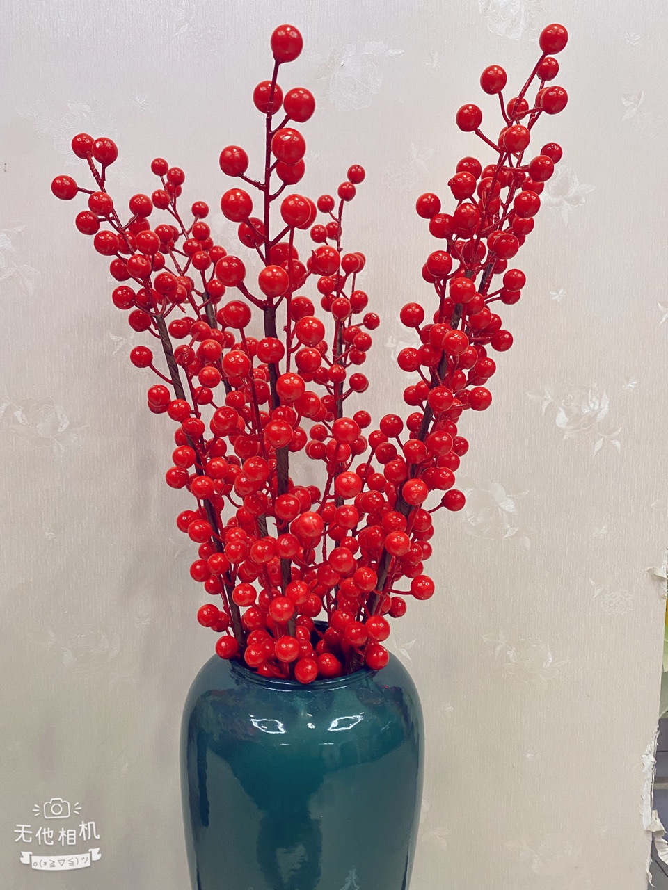 发财果仿真花红色浆果冬青果红果子幸运果婚庆客厅假花新年摆设件