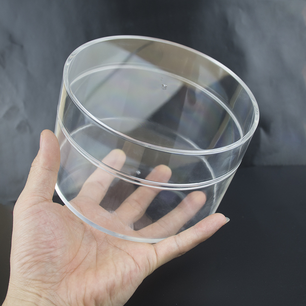 厂家批发圆形透明盒非亚克力伴手礼盒化妆品礼品包装收纳盒定做